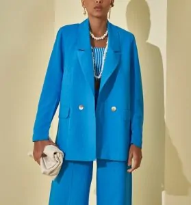 Blazer Linho Alfaiataria Azul School - L'Cecci