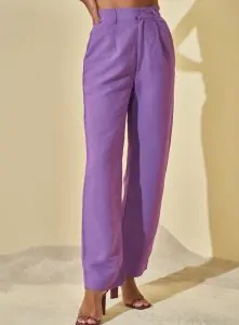 Calça Alfaiataria Linho Reta - L'Cecci
