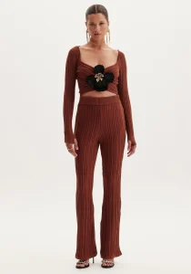 Calça Tricot Flare Cintura Alta - Amarante do Brasil