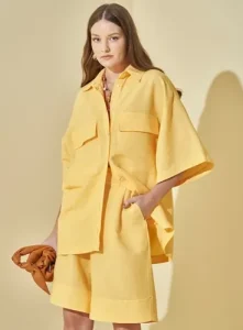Camisa Ampla com Bolsos - L'Cecci