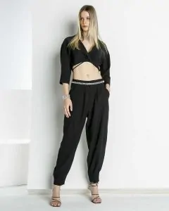 Conjunto Blusa Com Amarração E Calça Pregas - CAOS