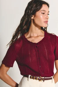 Blusa Tricot Luana Vermelho Ameixa - ByNV