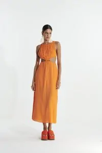 Vestido com argola - L'cecci - Laranja warm