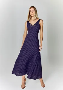 Vestido Midi Listrado Navy